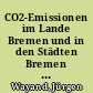 CO2-Emissionen im Lande Bremen und in den Städten Bremen und Bremerhaven 1992